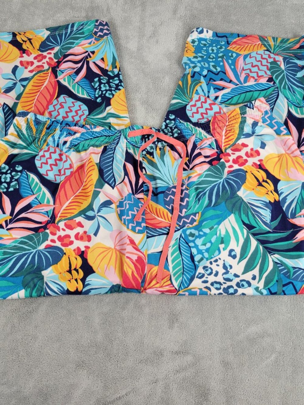 Cuddl Duds Pajama Pants 2X Plus Size Multicolor Floral Capri Crop FLO278E